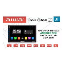 901258-MLC73268778762_122023,Radio Auto 2din Android 12 Touch Hd 7'' Aiwa Aw-a505btr