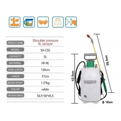 Pulverizador 5 Litros Manual Fumigador, Desinfectar y Sanitizar